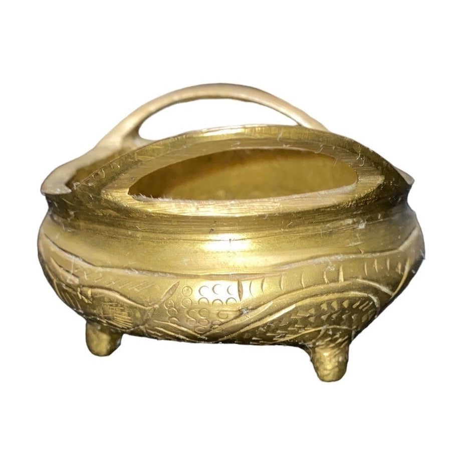Lot of 3 Vintage Brass Indian Elephant Claw Bell Chinese Tripod Incense Burner Incense Bowl Ashtray