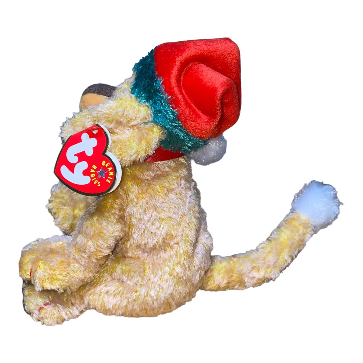 Ty Beanie Babies Jinglepup Dog Plush Collectible 2000 Christmas Holiday Edition W/ Red Santa Hat