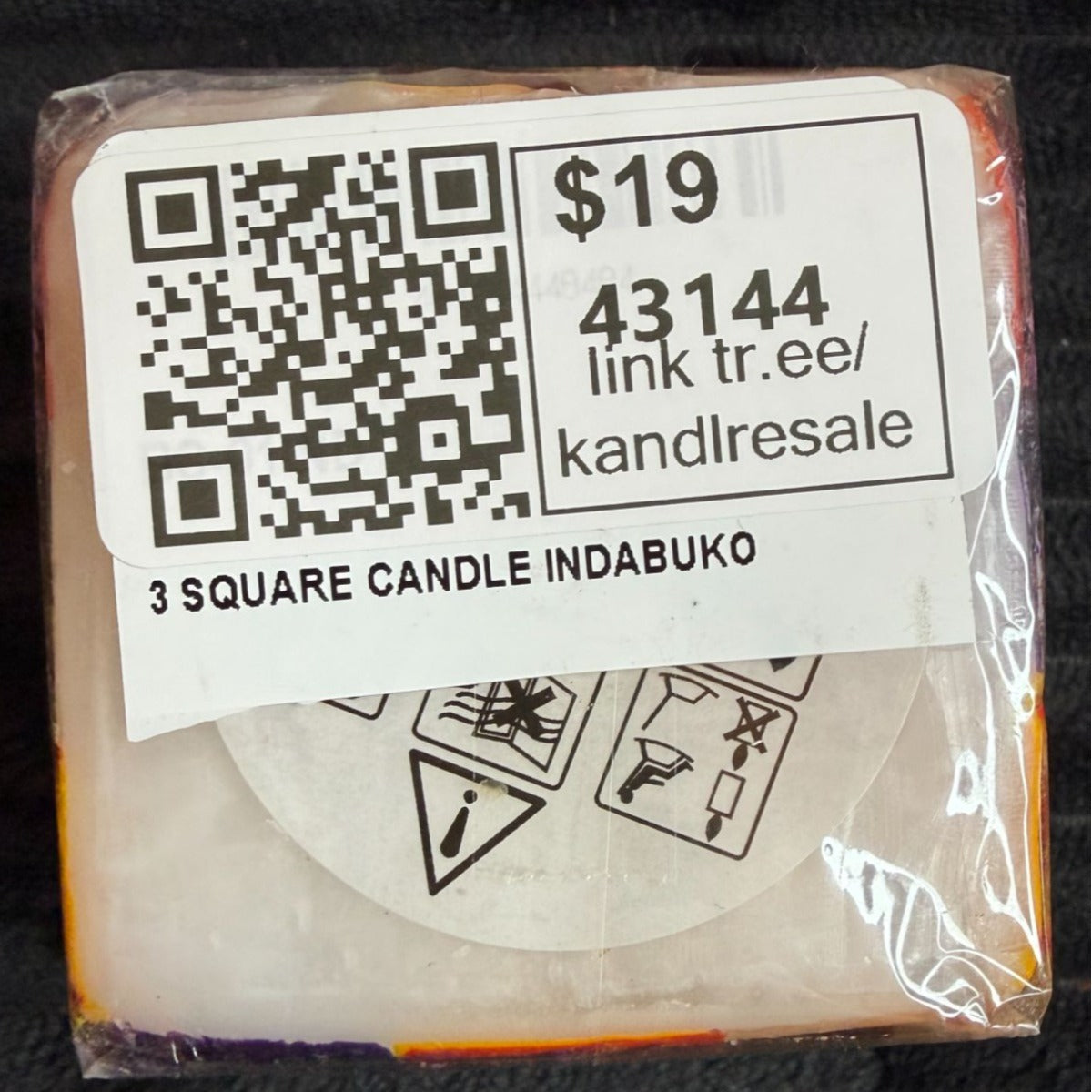 Handmade Fair-Trade Nobunto Indabuko Square Candle 2.25-Inch Vibrant South Africa Colors Red Yellow Purple Unique Artistry Pieces