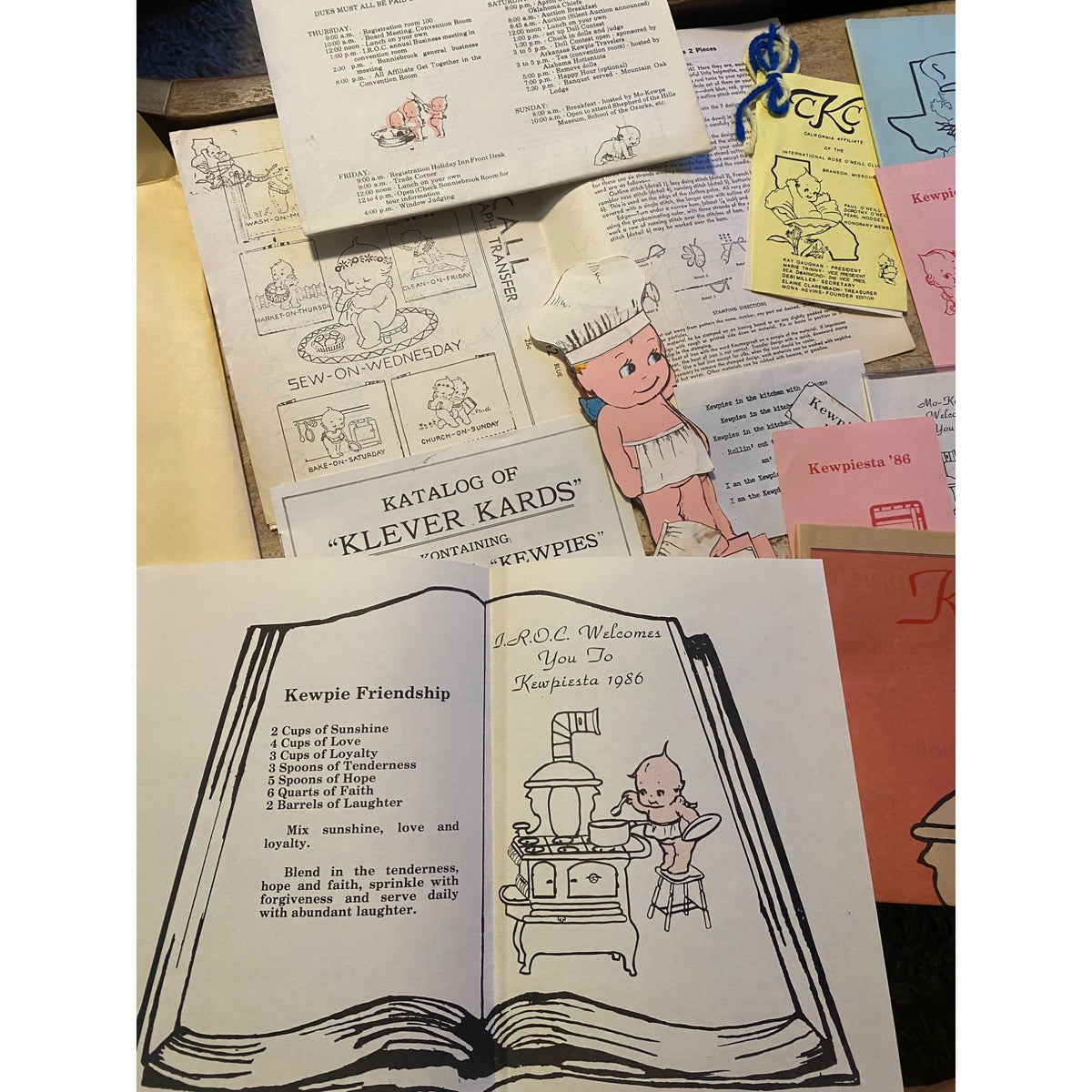 Kewpiesta 1986 Ephemera Collection With Katalog & Menu