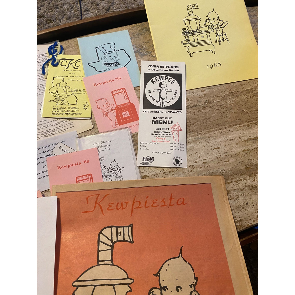 Kewpiesta 1986 Ephemera Collection With Katalog & Menu