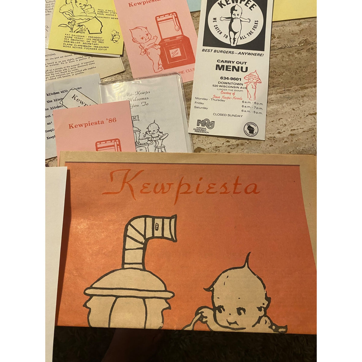 Kewpiesta 1986 Ephemera Collection With Katalog & Menu
