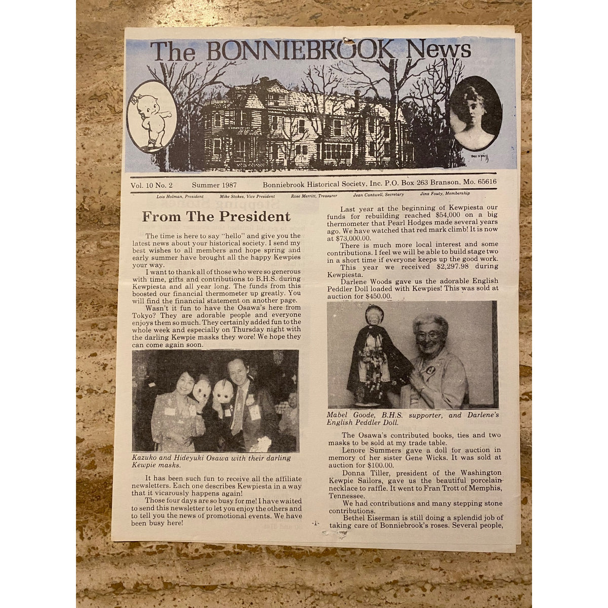 Antique The Bonniebrook News 1987 Historical Society Newsletter Set Of 4