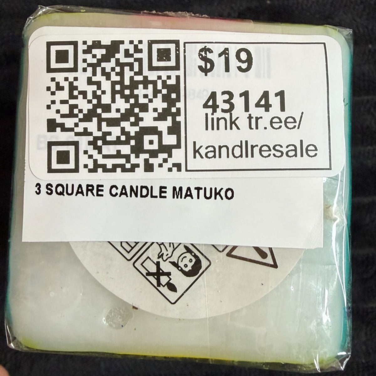 Hand-Painted Nobunto Matuko Fair Trade Candle Trio From South Africa 2.25" Vibrant Teal & Purple Geometric Design