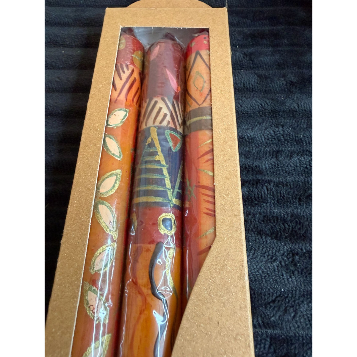 Hand-Painted Fair-Trade Nobunto Bongazi 9" Taper Candles South Africa Unique Art Vibrant Eco-Friendly 3PC Dinner Set Bongazi Design