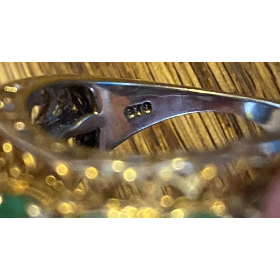 Ring Emerald Size 8 18 Stones 9.366 Carats Sterling Silver 925 Gold Accent