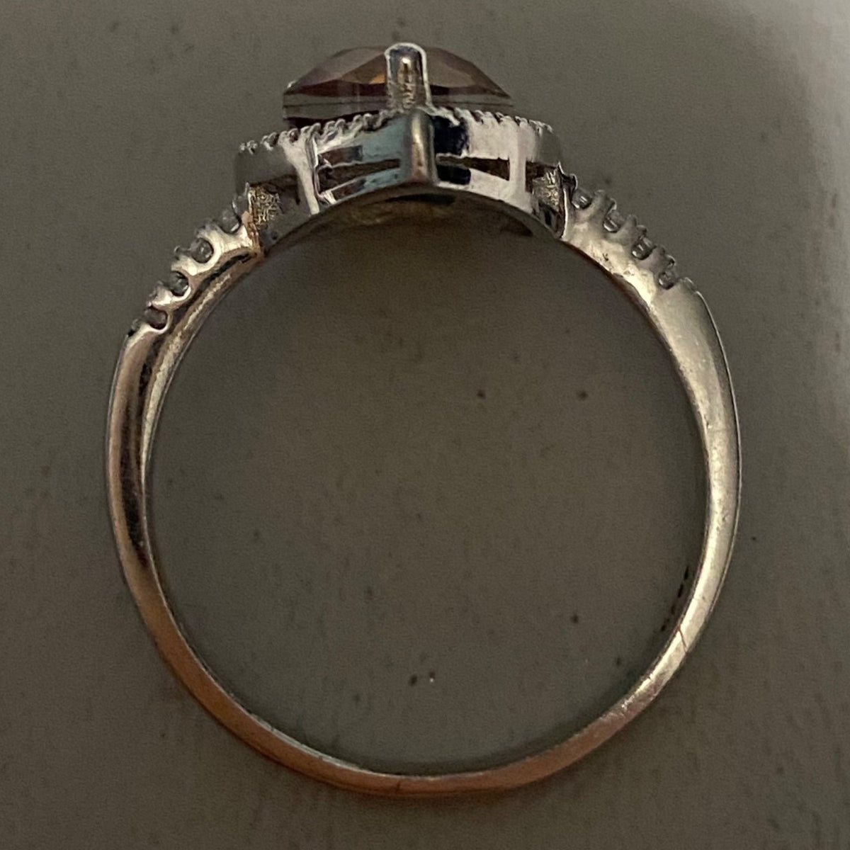 Ring Tourmaline Size 8 Pear-Shaped Tourmaline Stone 10mm x 8mm 38 CZ Cubic Zirconia 1mm x 1mm Sterling Silver Stamped 925