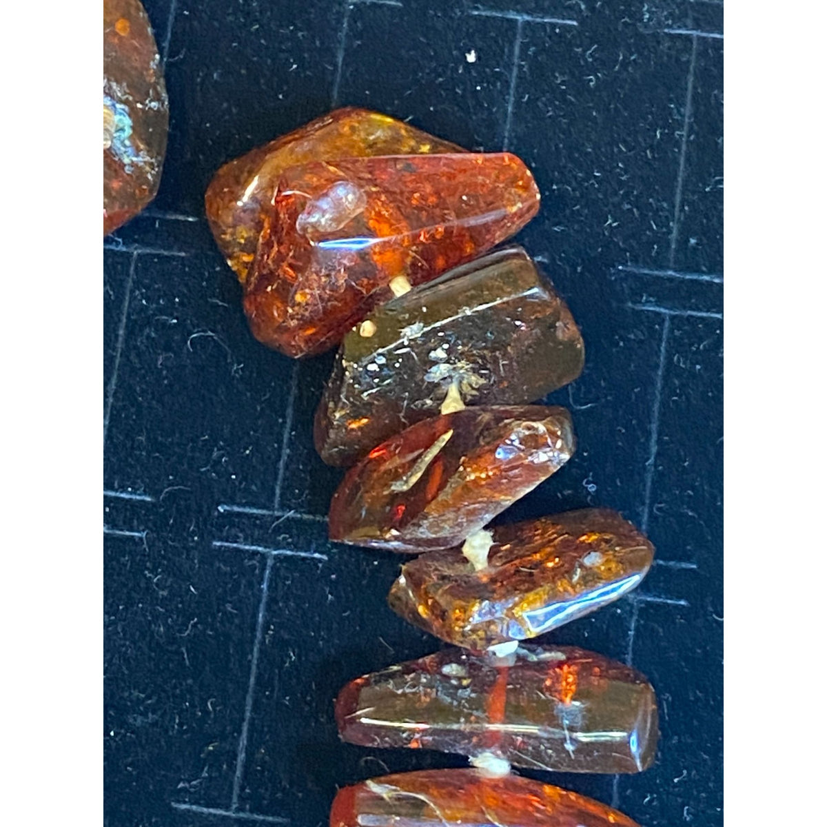 Amber Vintage Necklace Strand Beads Chips Chunks Jewelry