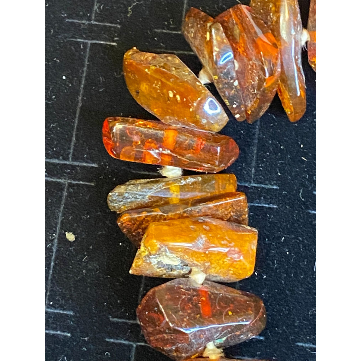 Amber Vintage Necklace Strand Beads Chips Chunks Jewelry
