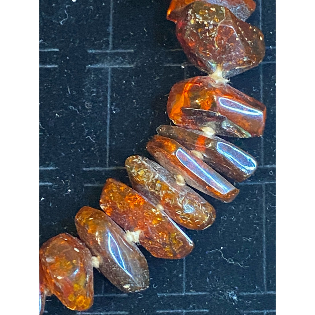 Amber Vintage Necklace Strand Beads Chips Chunks Jewelry