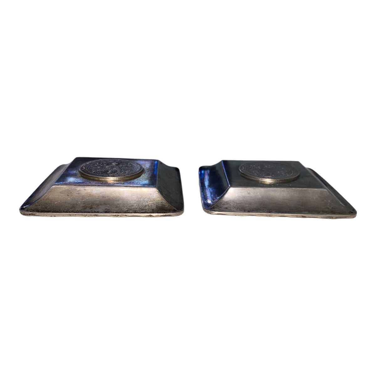 Square Tray Sammy Sterling Circa 1900-1930 China Hong Kong Great Britain 1902 1909 Silver Trade Dollar Vintage