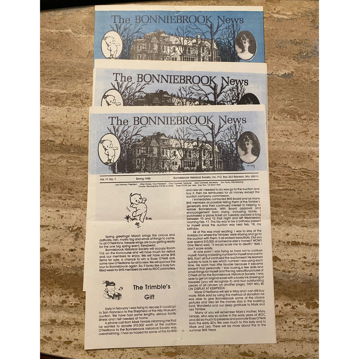 The Bonniebrook News Vintage Newsletters Spring & Summer 1988 Collection