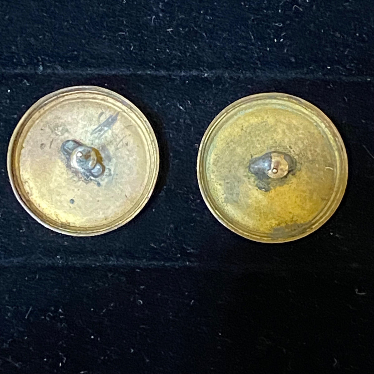 Earrings Floral Metal Converted from Buttons Earrings Vintage Gold-Plated
