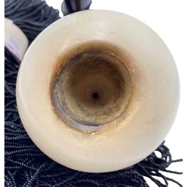 Pipe Calabash Gourt Possible Meerschaum Tobacco Vintage Pre-Smoked Tan White Black