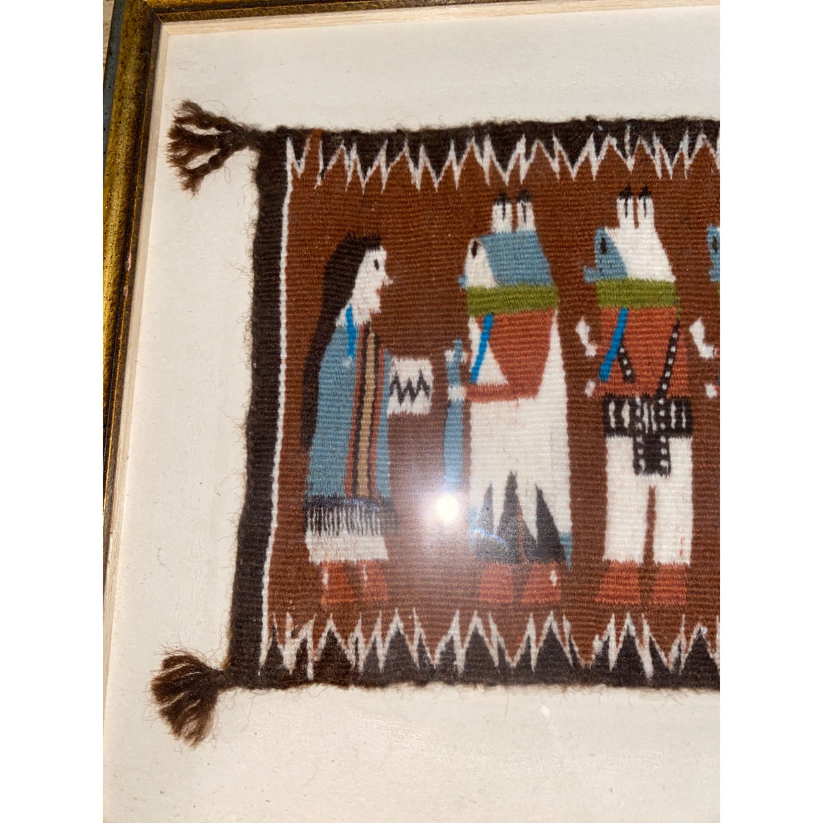 Tapestry Miniature Rug Navajo Native American 7.5” x 5” Tapestry Only A-3083 Weaver Darlene Yazzie Area 1988 Canyon de Chelly Arizona