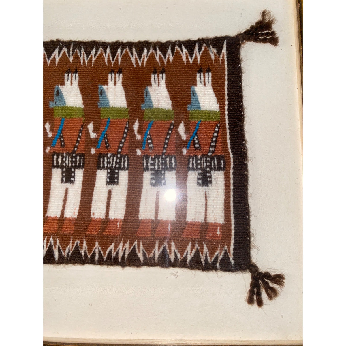 Tapestry Miniature Rug Navajo Native American 7.5” x 5” Tapestry Only A-3083 Weaver Darlene Yazzie Area 1988 Canyon de Chelly Arizona