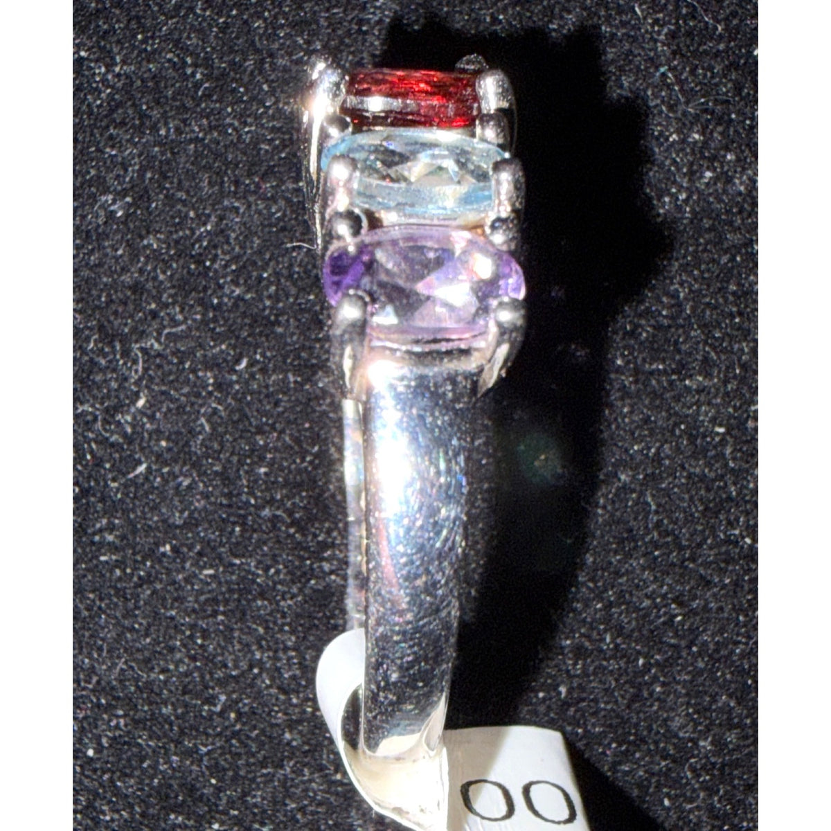 Amethyst Topaz Garnet Citrine & Peridot Sterling Silver Vintage Ring Size 8
