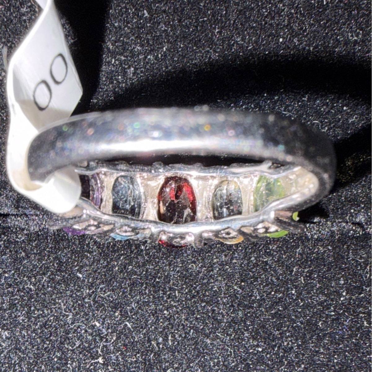 Amethyst Topaz Garnet Citrine & Peridot Sterling Silver Vintage Ring Size 8