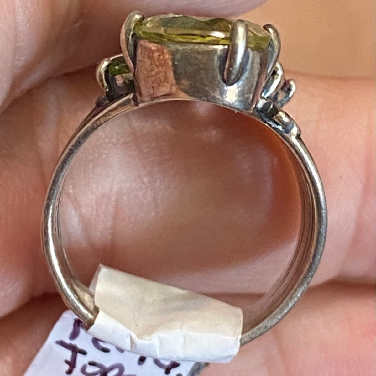 Ring Size 9 Citrine Tourmaline Peridot Topaz Floral Nature Sterling Silver 925 Women Semi-Precious Stone