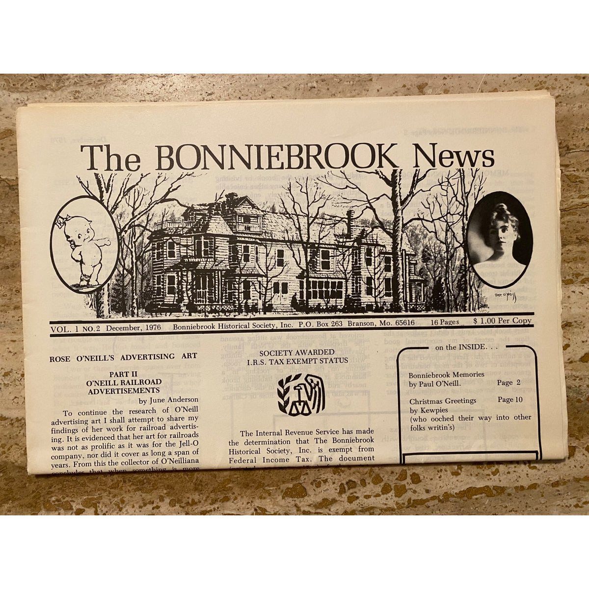Vintage 1976-1977 The Bonnibrook News Issues 1-4 Set Historical Society Collectible Newspapers Rose ONeill Memorabilia