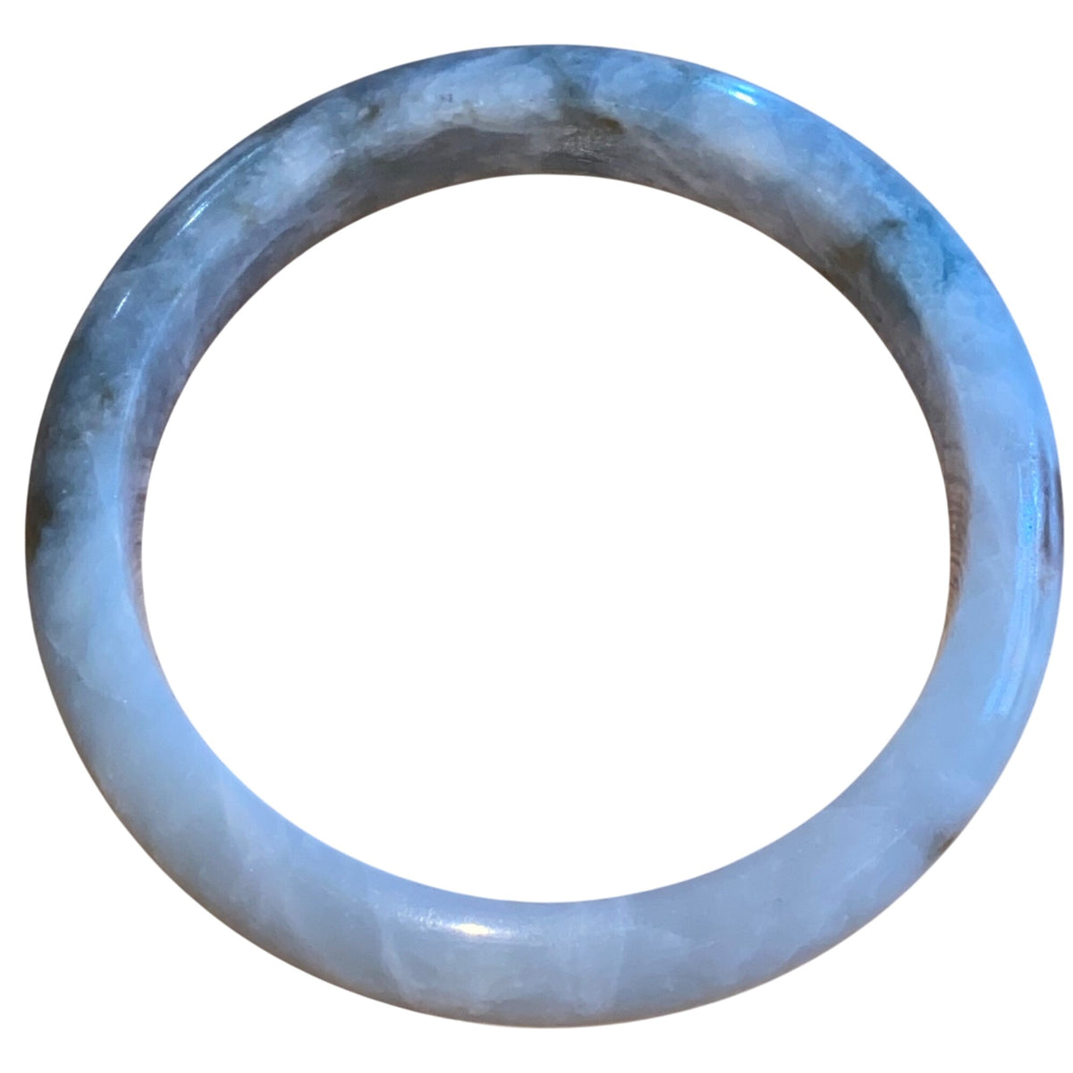 Grade A Natural Green & White Jadeite Bangle Bracelet