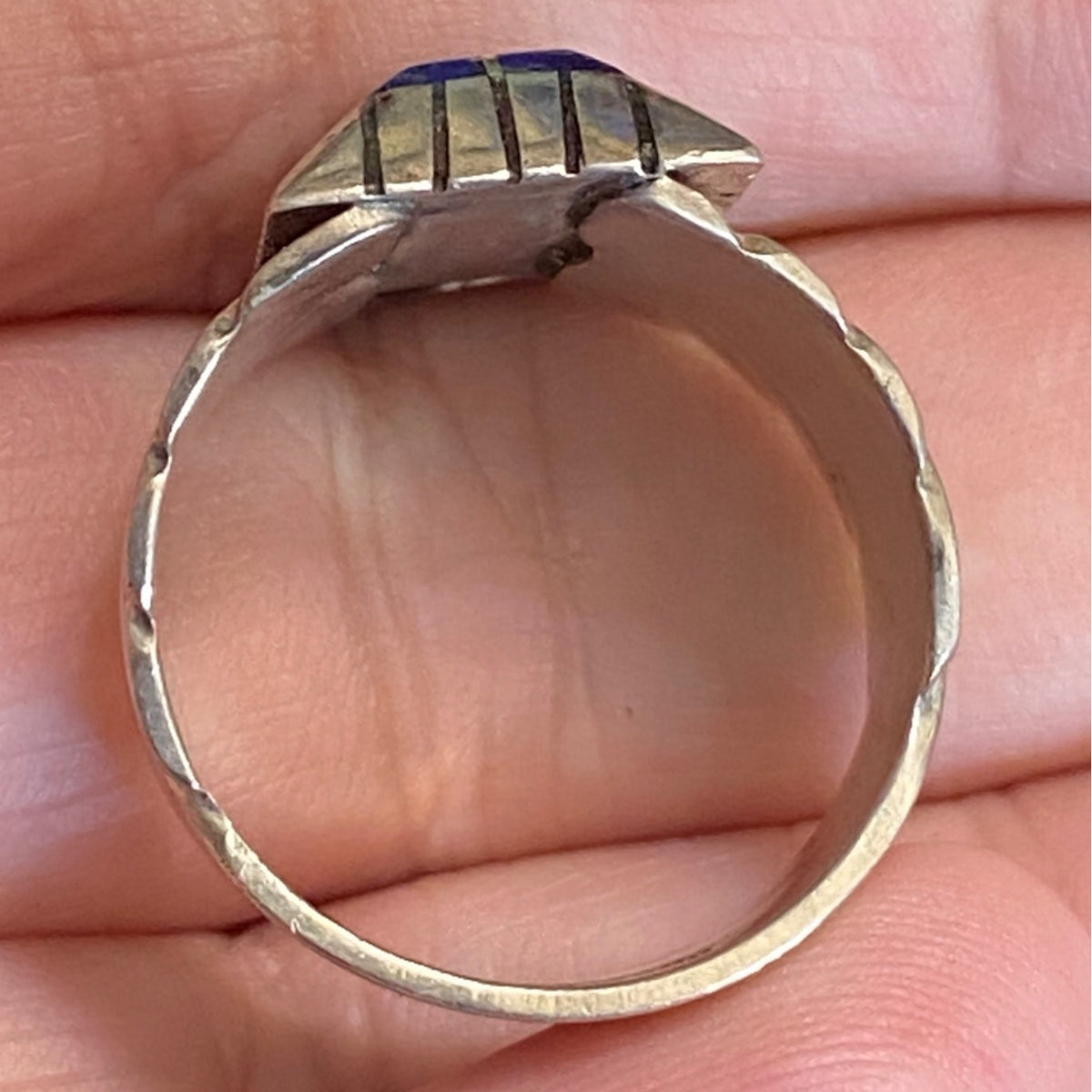 Ring Size 11 Lapis Lazuli C. Benally Native Sterling Silver 925 Men Semi-Precious Stone