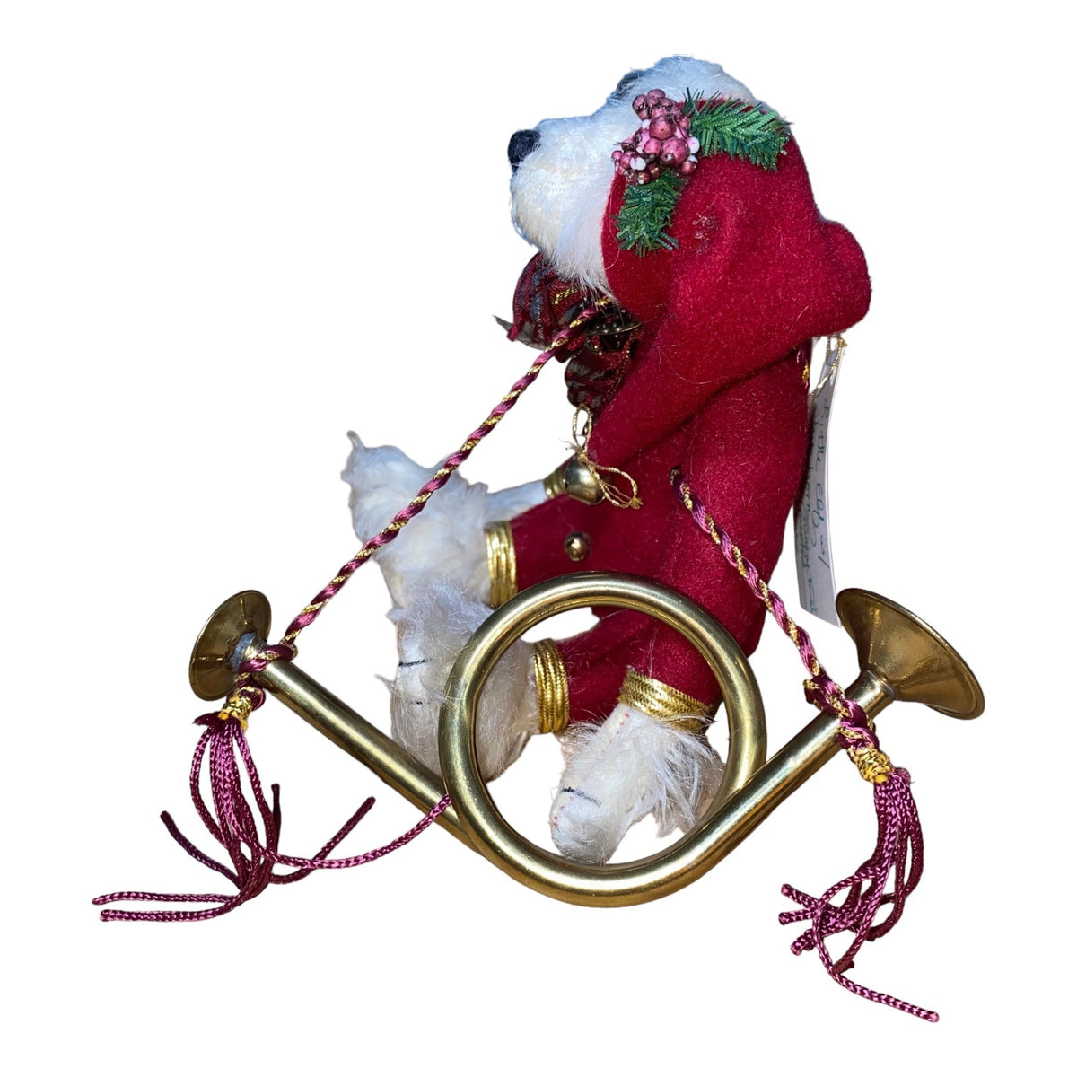 By Debs Bears "Little Elf" Teddy Bear With Brass Horn
