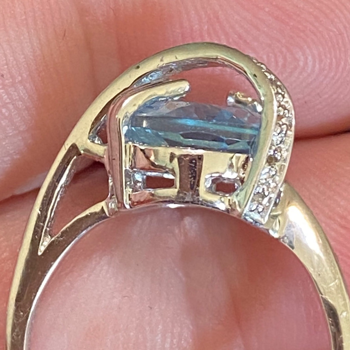 Ring Size 6.5 Blue Topaz Sterling Silver 925 Women Semi-Precious Stone
