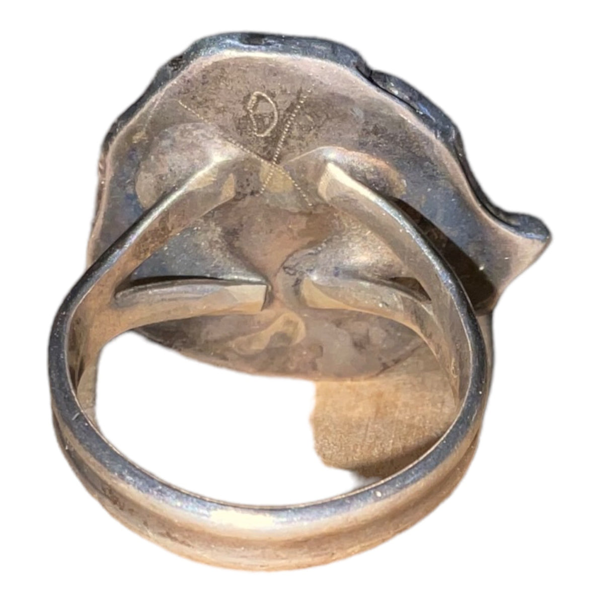 Ring Green Turquoise Silver Size 6.5 Native American Artisan Vintage Handmade