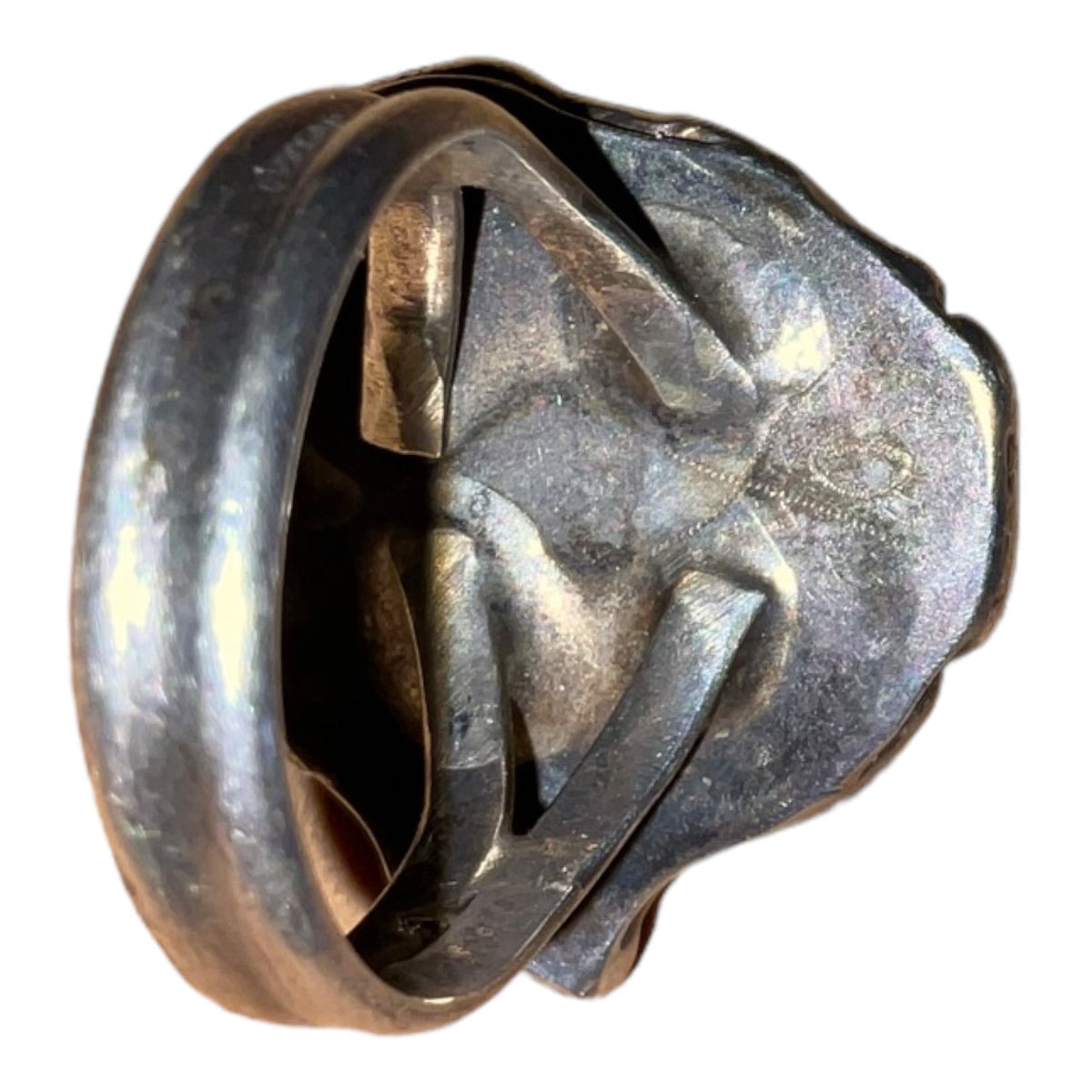 Ring Green Turquoise Silver Size 6.5 Native American Artisan Vintage Handmade