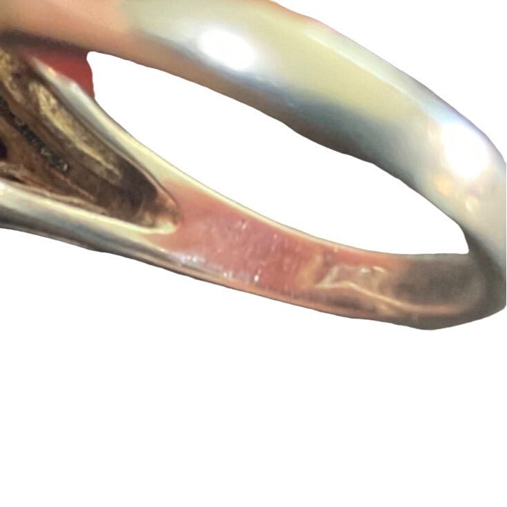 Elegant 925 Sterling Silver Ring With Rubellite & Topaz Stones Size 7