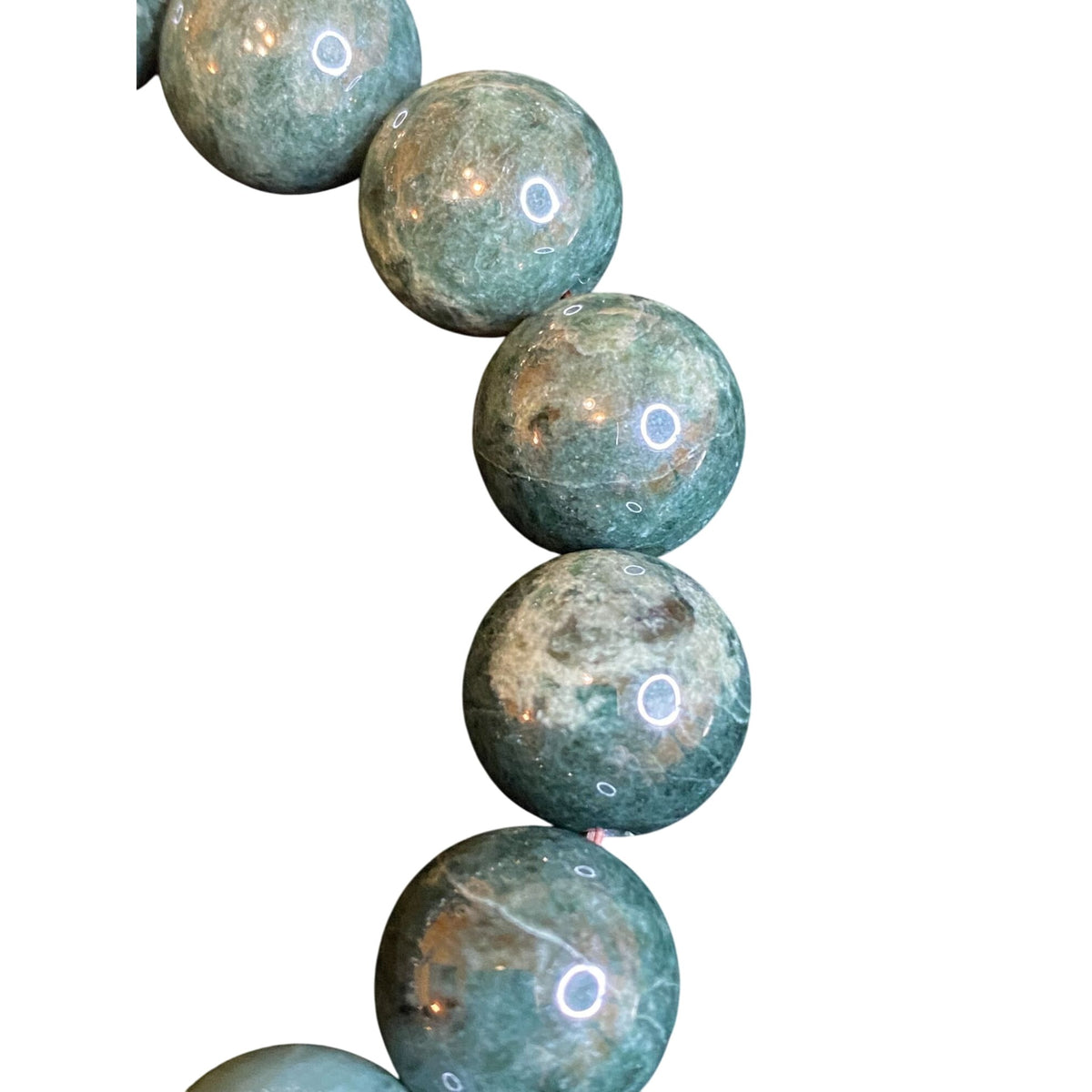 Stretch Bracelet Guatemalan Green Blue Jade Grade A 12mm Round Beads Jewelry