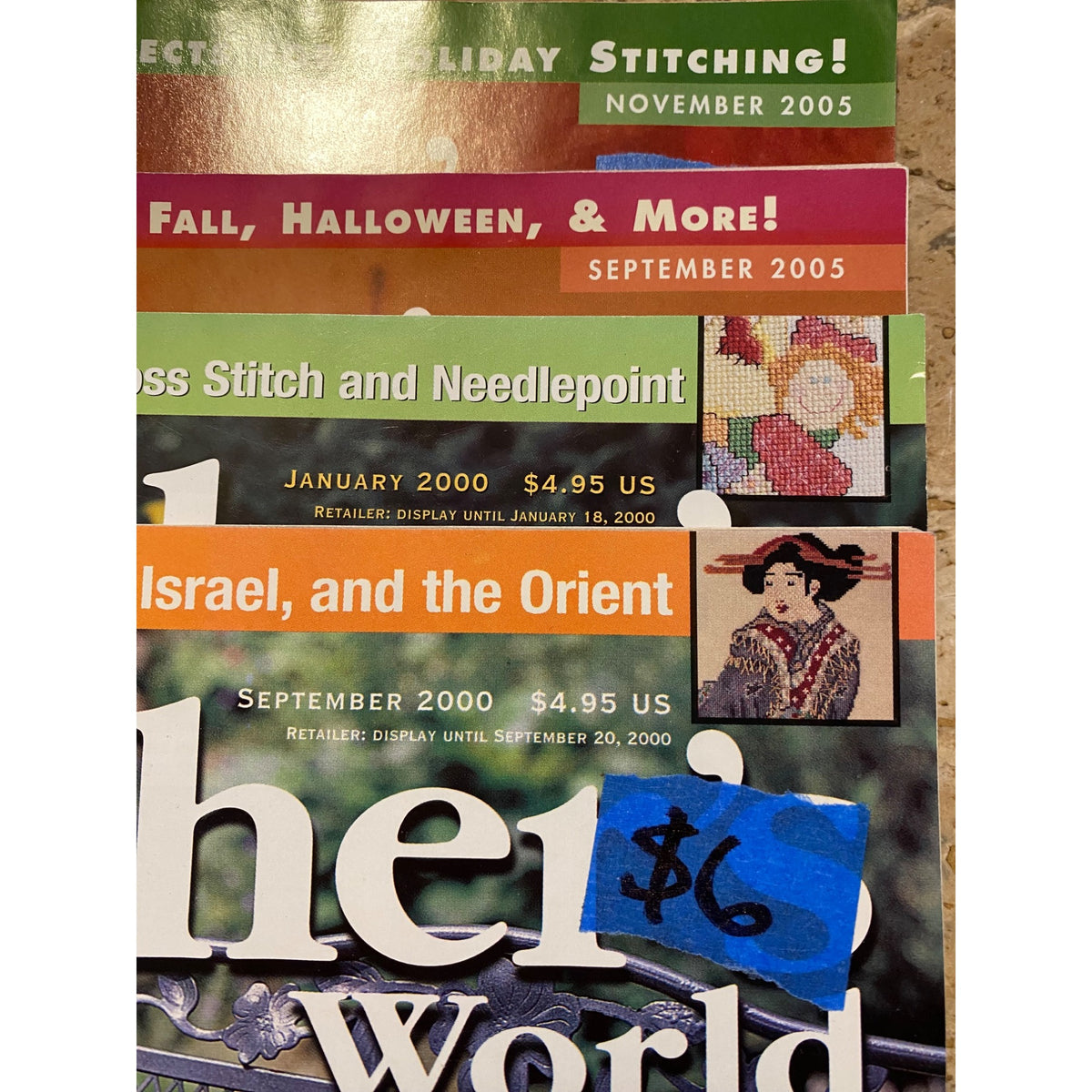 Vintage Cross-Stitch & Needlepoint Magazines Bundle - September 2000 September 2005 November 2005