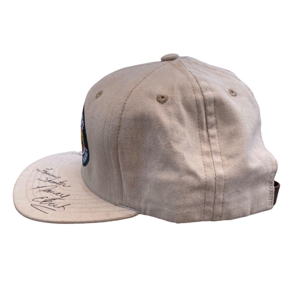 Lanai Pine Sporting Clays Hawaii Hat Signed By Nancy Ebert Beige Adjustable Strapback USA Made
