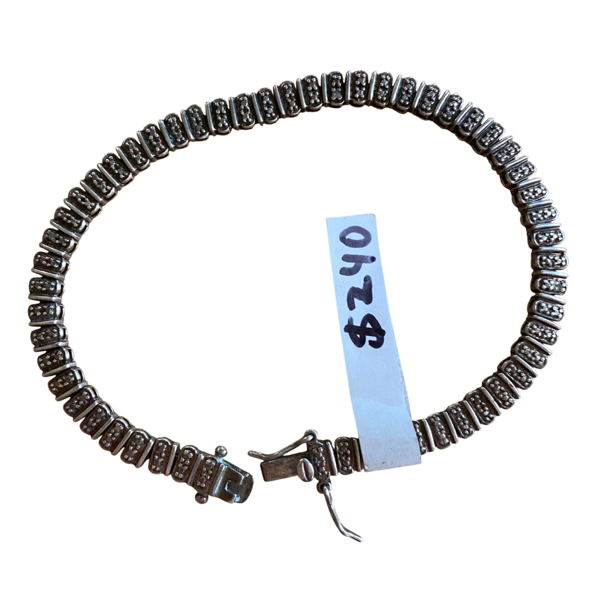 Vintage 925 Sterling Silver Bracelet With Intricate Link Design & Secure Clasp