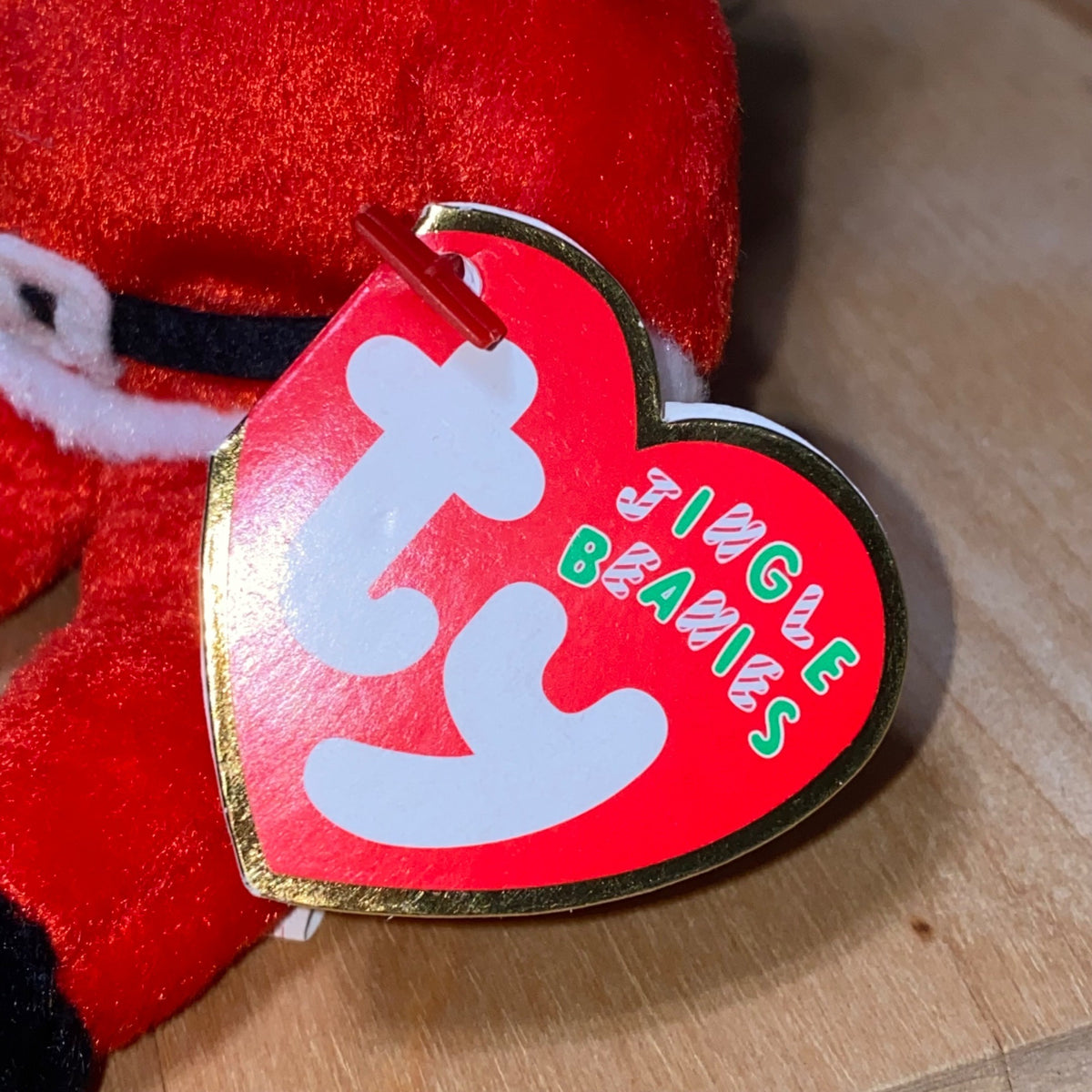 Ty Jingle Beanies Santa Plush Ornament Red White & Green Holiday Decoration