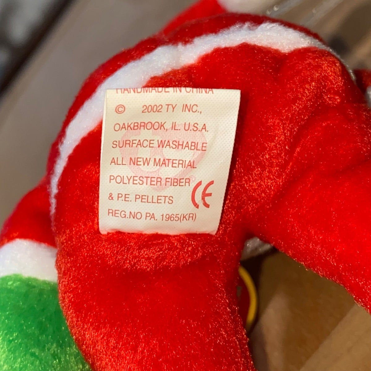 Ty Jingle Beanies Santa Plush Ornament Red White & Green Holiday Decoration