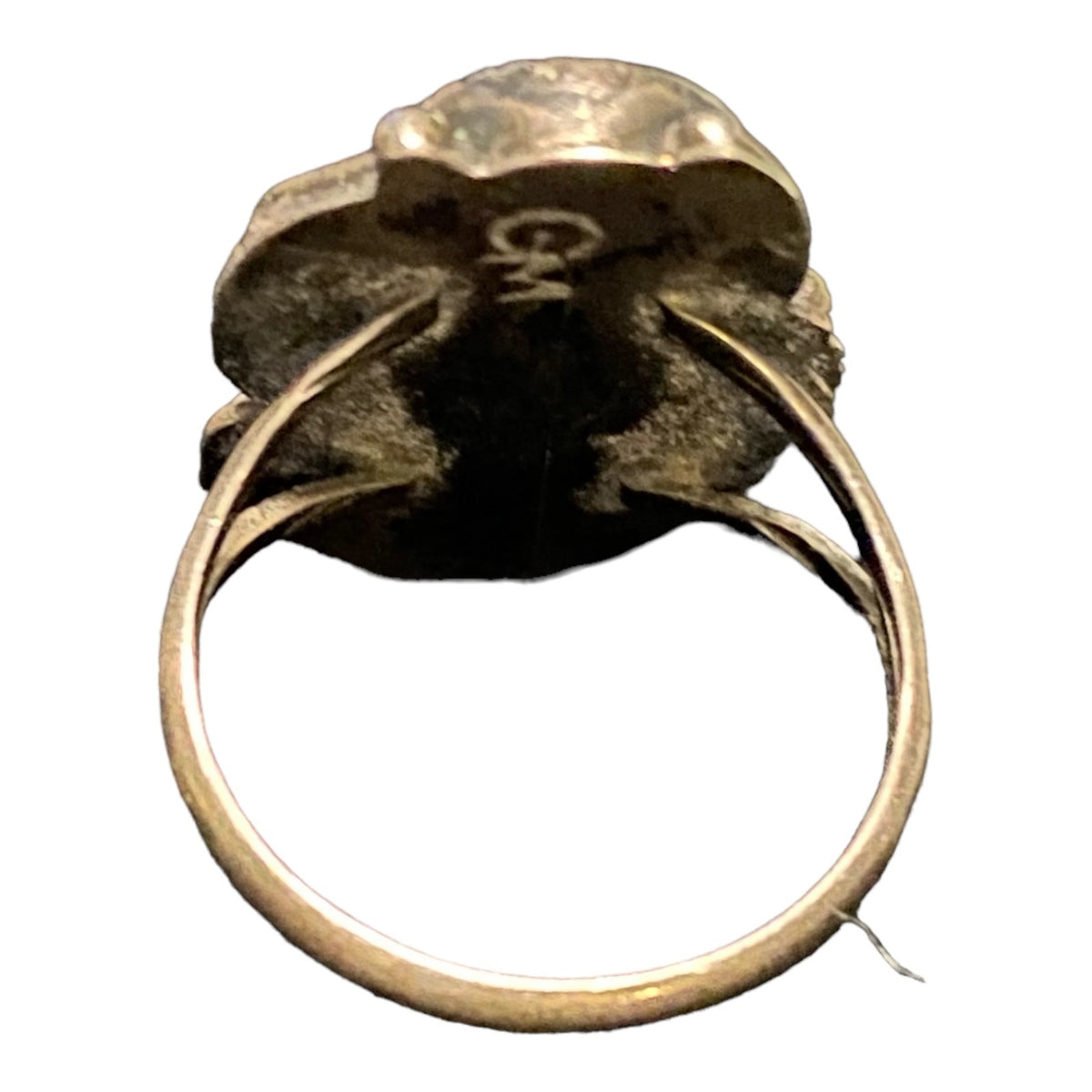 Ring Size 5.5 2 Mother of Pearl 10mm x 8mm Native Possibly Old Pawn Sterling Silver Tested Vintage Jewelry