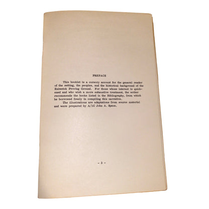 Anatomy Of Eniwetok 1950s Vintage Booklet On Pacific Marshalls Atoll Islanders & Historical Eniwetok Proving Ground