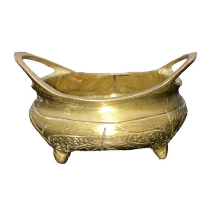 Lot of 3 Vintage Brass Indian Elephant Claw Bell Chinese Tripod Incense Burner Incense Bowl Ashtray