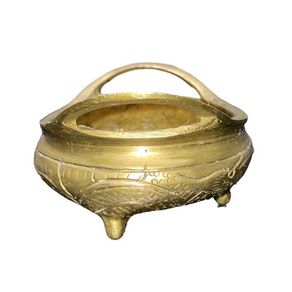 Lot of 3 Vintage Brass Indian Elephant Claw Bell Chinese Tripod Incense Burner Incense Bowl Ashtray