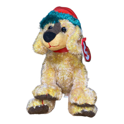 Ty Beanie Babies Jinglepup Dog Plush Collectible 2000 Christmas Holiday Edition W/ Red Santa Hat