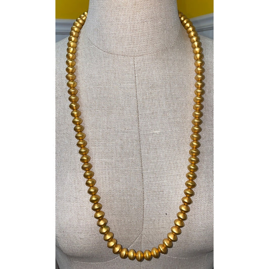 Vintage Kenneth Lane 32-Inch Gold Bicone Bead Necklace