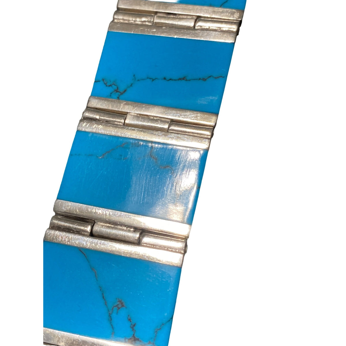 Bracelet Turquoise Mexico Sterling Silver Stamped 925 Vintage Jewelry