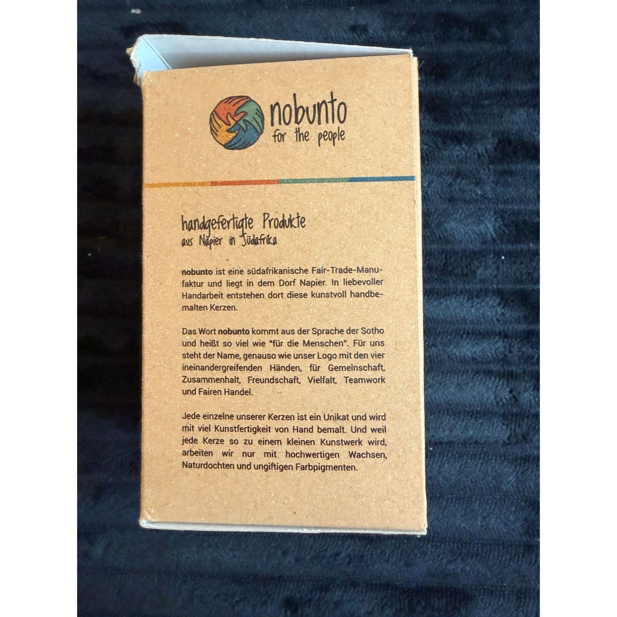 Hand-Painted Nobunto Indabuk Candle 4.5" Fair-Trade Pillar Gift Box South Africa Vibrant Unique Multicolor Art Handmade Ethical Decor