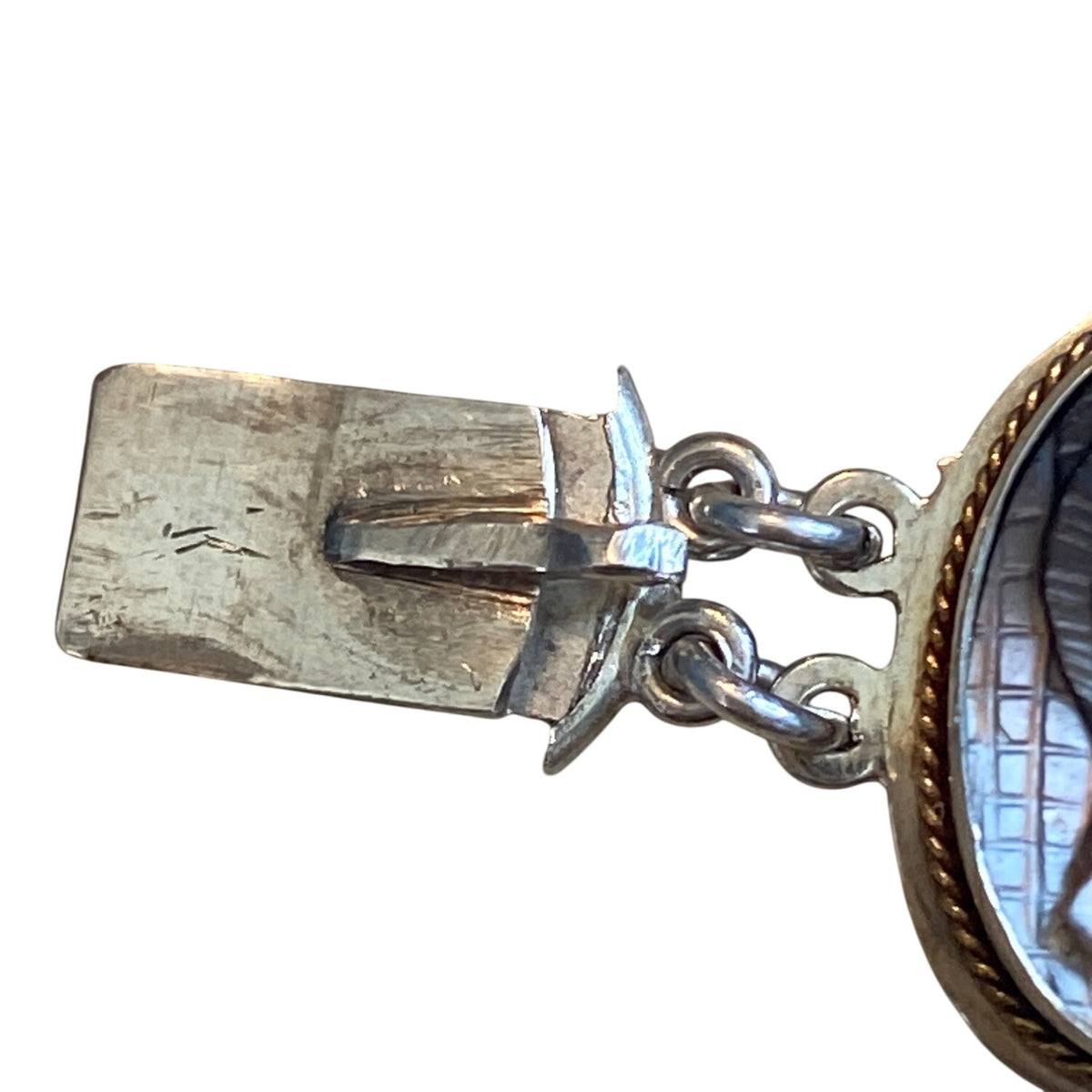 Victorian 800 Silver Shell Cameo Necklace and Bracelet Set With Mother Of Pearl MOP