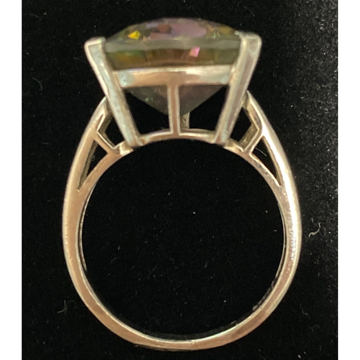 Spinel Trillion Cut Ring Size 6.5 6.91 ct. 14mm Faceted Triangle Sterling Silver Stamped JH 925 Stone Tested