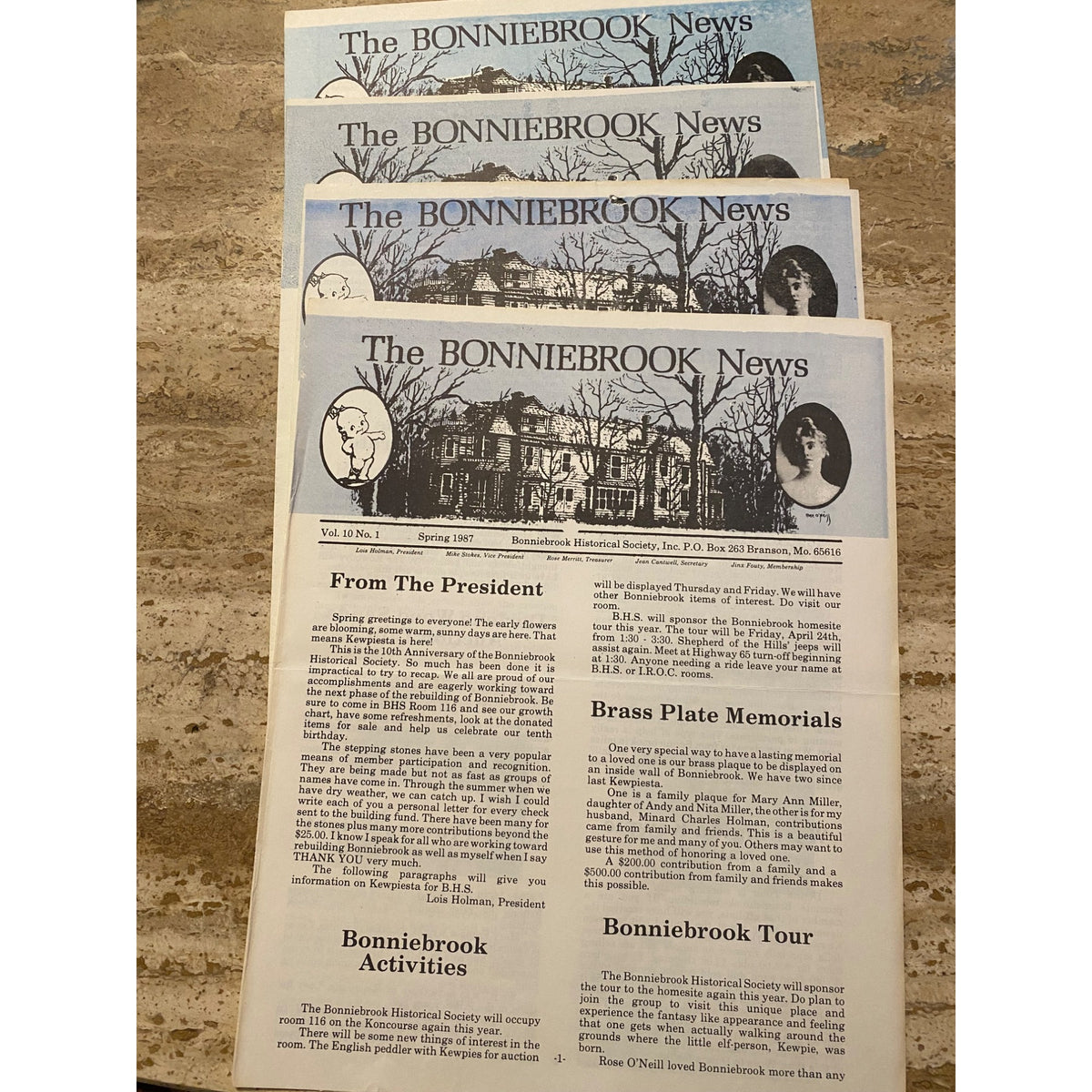 Antique The Bonniebrook News 1987 Historical Society Newsletter Set Of 4
