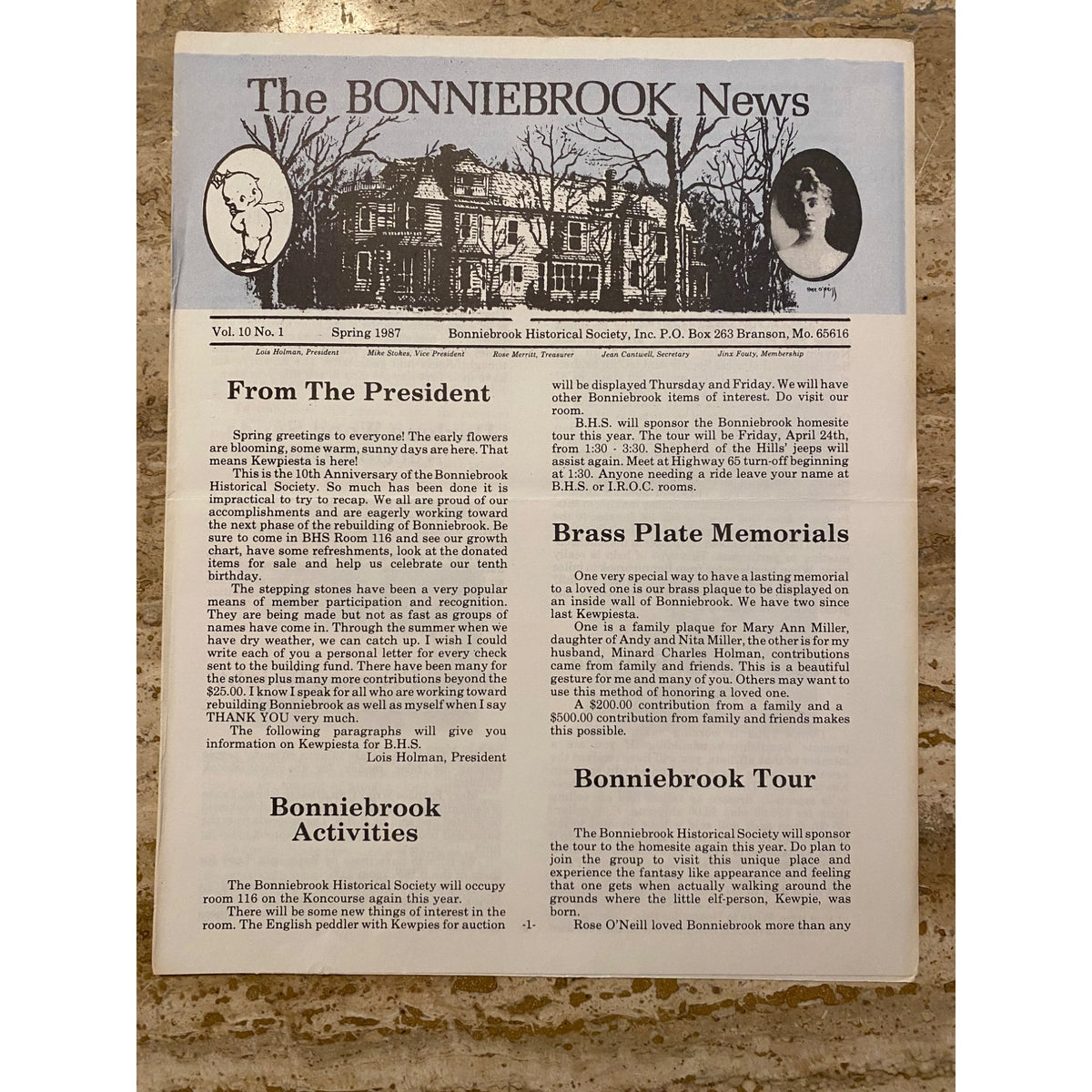 Antique The Bonniebrook News 1987 Historical Society Newsletter Set Of 4