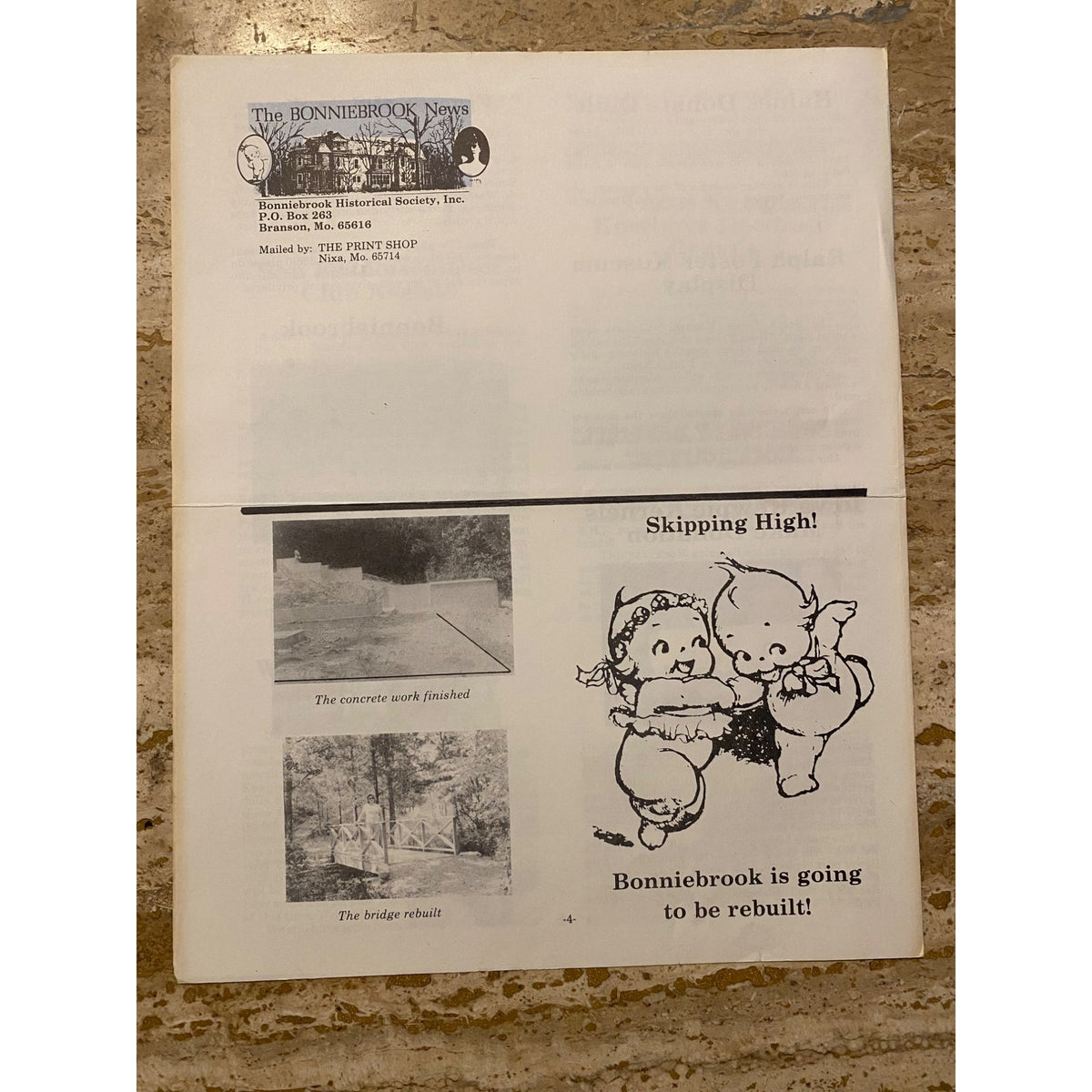 Antique The Bonniebrook News 1987 Historical Society Newsletter Set Of 4